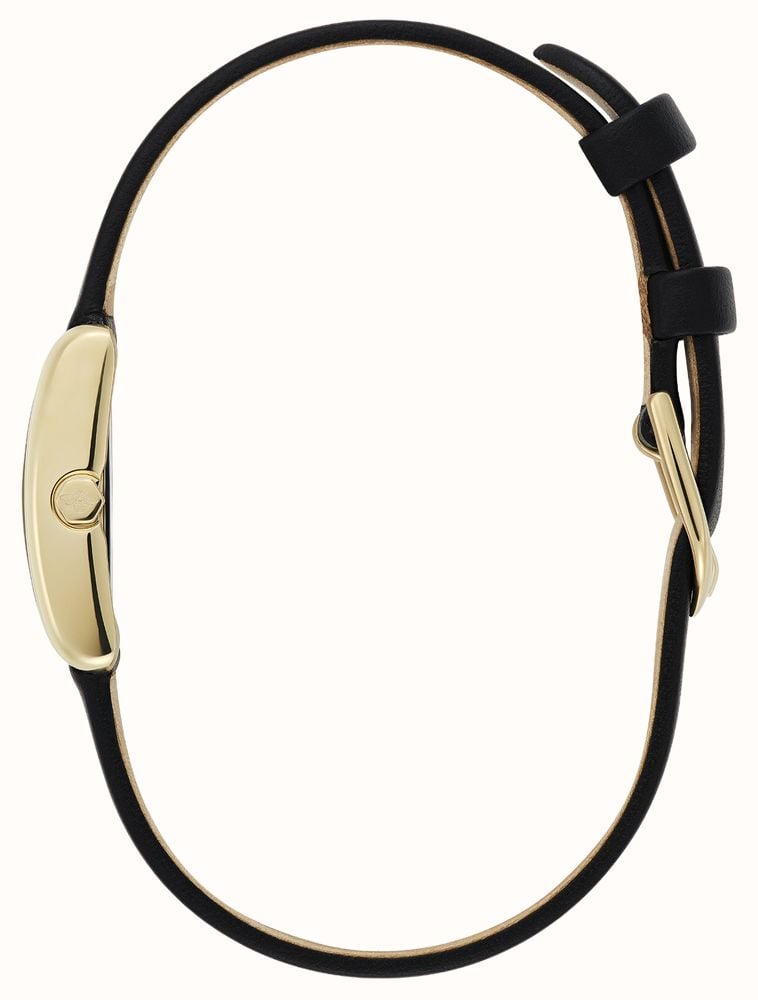 Olivia Burton 16mm Mini Grove Gold & Black Leather Strap 24000437 - alternate view 4
