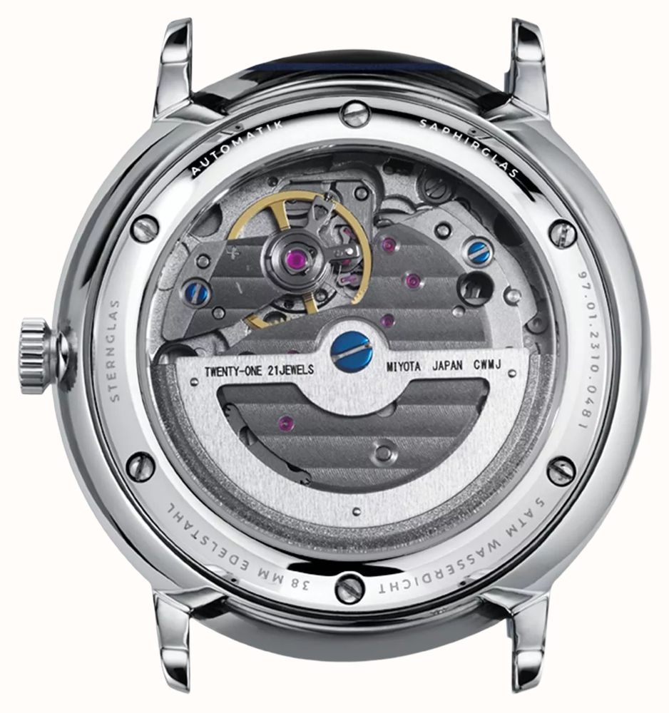STERNGLAS Lumatic Brown Leather Strap Cream Dial Automatic Watch S01-LM26-BR03 - alternate view 3