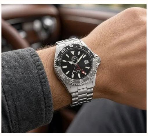 Orient Men's Stainless Steel Bracelet Black Dial Automatic Sports Watch RA-BC0001B30B - alternate view 5