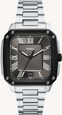 Fossil Men's Crosby (42mm) Textured Grey Dial / Stainless Steel Bracelet FS6122