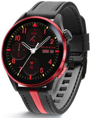 Reflex Active Series 54 AMOLED GPS Smart Calling Watch - Black & Red RA54-2236