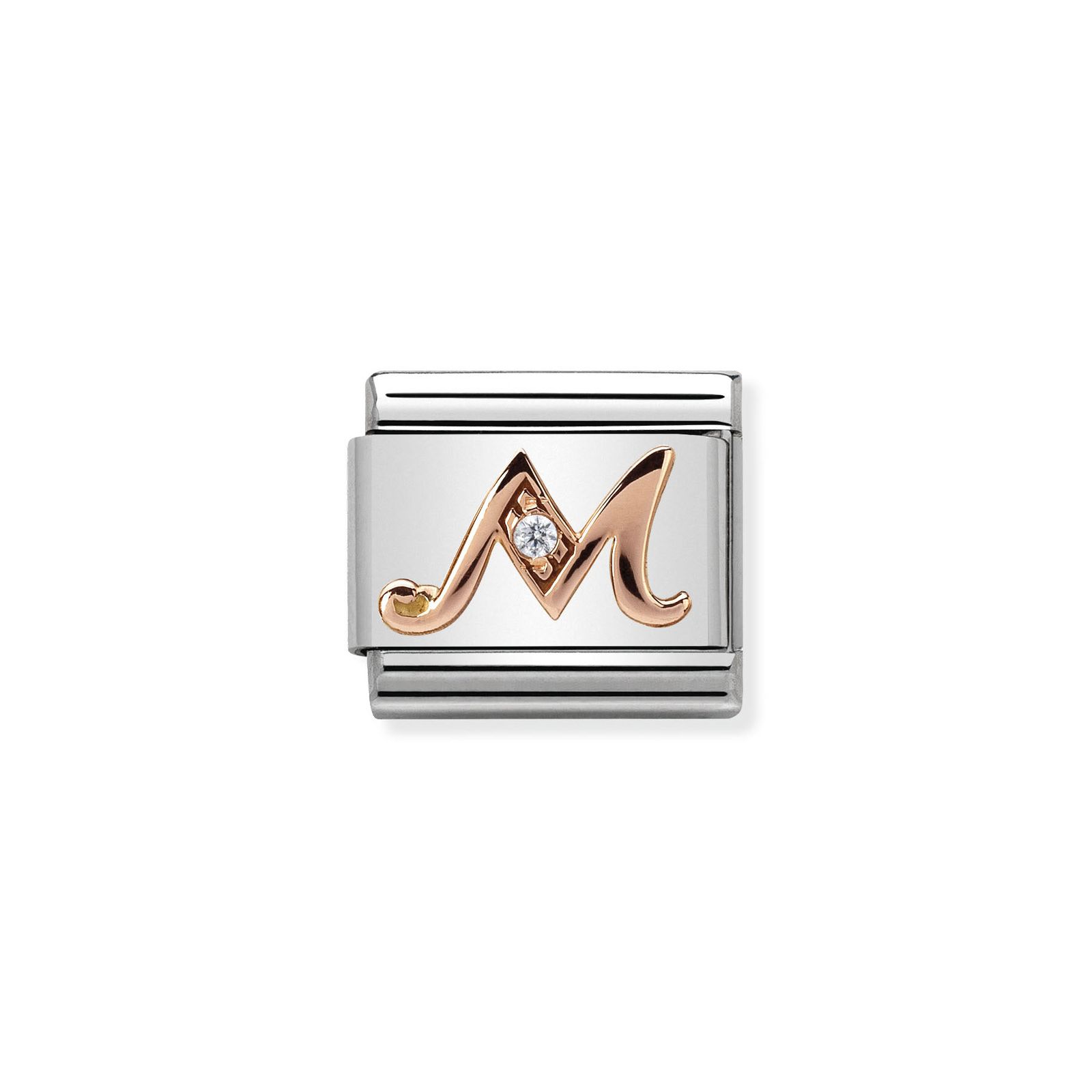 Nomination 430310/13 Classic Letter M 9ct Rose Gold & Steel Jewellery