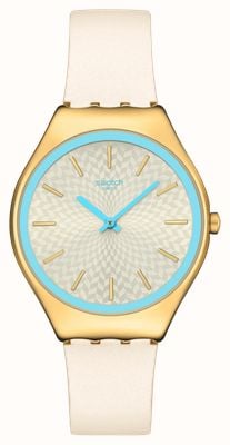 Swatch COCO HO BLU (38mm) Ivory Dial / Ivory Silicone Strap SYXG127