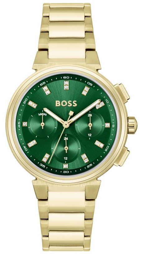 BOSS 1502679 Women's One | Green Chronograph Dial | Gold Watch