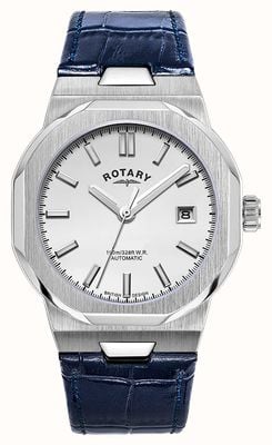 Rotary Sport Automatic (40mm) Silver Dial / Blue Leather Strap GS05410/02