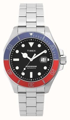 Timex Men's Harborside Coast Automatic (43mm) Black Dial Stainless Steel Bracelet TW2V72100