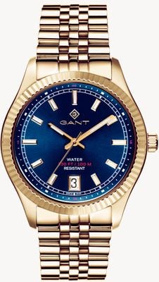 GANT Men's Sussex 44 (43.5mm) Blue Dial / Gold-Tone Stainless Steel Bracelet G166018