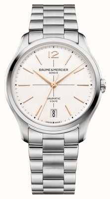 Baume & Mercier Clifton Baumatic (39mm) Off-White Grained Dial / Stainless Steel Bracelet 10793