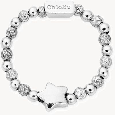 ChloBo Mini Inset Star Ring Size Small Sterling Silver SR1STAR