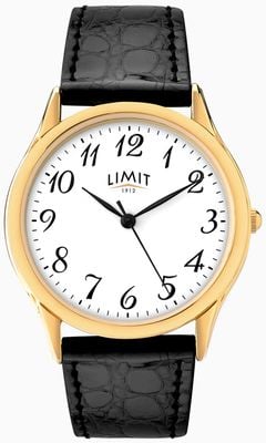 Limit Classic Quartz (34mm) White Dial / Black PU Leather Strap 5066
