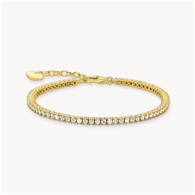 Thomas Sabo Gold-Plated Tennis Bracelet with White Stones A2021-414-14-L19V