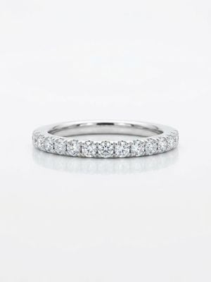 0.33ct Round Brilliant Natural Diamond Platinum Half Eternity Ring HET100161/P