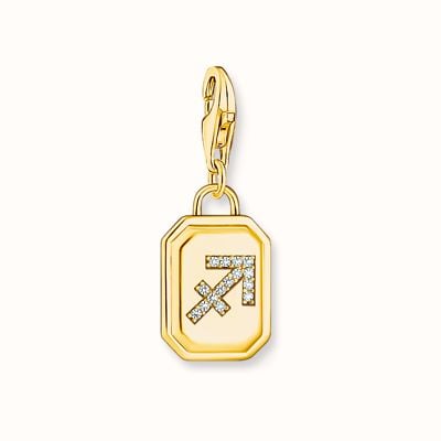 Thomas Sabo Gold-Plated Charm Pendant Zodiac Sign Sagittarius With Zirconia 2156-414-39