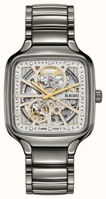 RADO True Square Automatic Open Heart Sparkling (38mm) White Dial / Plasma High-Tech Ceramic Bracelet R27083722