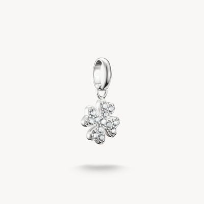 Thomas Sabo Charm Pendant Lucky Clover With Stones Connect Silver CC1281-051-14