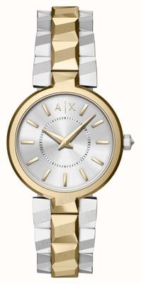 Armani Exchange Two-Hand Quartz (34mm) Silver Sunray Dial / Two-Tone Stainless Steel Bracelet AX4406