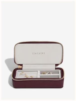 Stackers Zipped Travel Jewellery Box Burgundy 76422