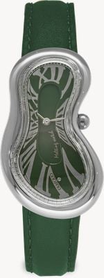 Exaequo Melting Watch Classic SS 316L (28mm) Green Dial / Green Flat Leather Strap EX 0001.0005
