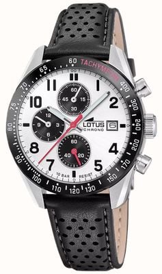 Lotus Sport Chronograph (39.5mm) White Dial / Black Leather Strap L18995/3