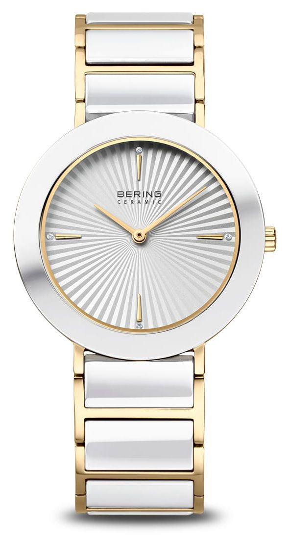 Bering 11435-758 Classic Ceramic (34mm) Silver Sunray Dial Watch