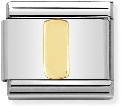 Nomination Classic Letter I 18ct Gold & Steel Charm 030101/09