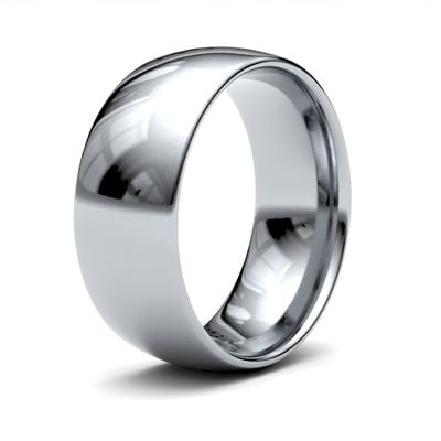 James Moore Wedding Rings | 9ct White Gold | 8mm | Light | Traditional Court | AG_8LLC-9W