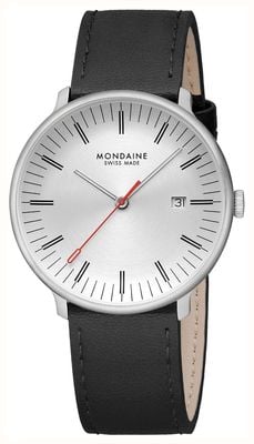 Mondaine Doppio (41mm) Off-White Dial / Black Vegan Grape Leather Strap MLE.41210.LBV
