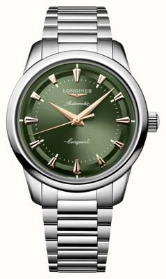 LONGINES Conquest Heritage Automatic (40mm) Green Sunray Dial / Stainless Steel Bracelet L16504026