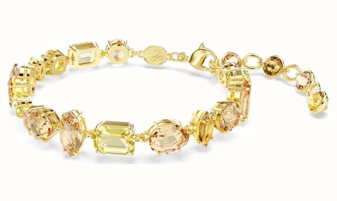 Swarovski Gema Bracelet, Mixed Cuts, Yellow, Gold-tone Plated 5718072
