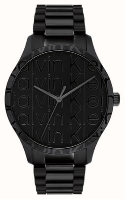 Calvin Klein Iconic (42mm) Black Logo Dial / Black Stainless Steel Bracelet 25200344