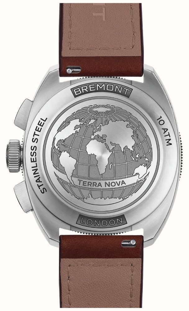 Bremont Terra Nova Chronograph Automatic (42.5mm) Black Anthracite Metal Dial / Brown Leather Strap TN42-CHR-SS-BK-L-S - alternate view 2