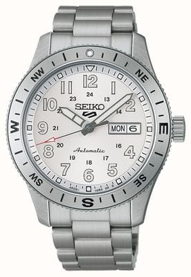 Seiko 5 Sports Field In White Ensign (41mm) White Dial / Stainless Steel Bracelet HDB007K1