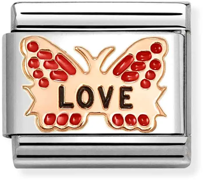 Nomination Classic Love Butterfly 9ct Rose Gold Charm 430202/47