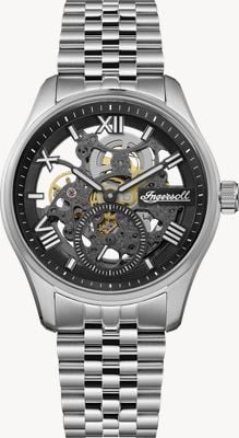 Ingersoll THE MAVERICK Automatic Small-Seconds (40mm) Black Skeleton Dial / Stainless Steel Bracelet I17403