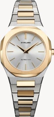 D1 Milano Ultra Thin Edge (30mm) Silver Sunray Dial / Two-Tone Stainless Steel Bracelet UTBL34