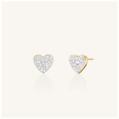 Rosefield Jewellery Pave Heart Studs Earrings Gold Plated JEPHG-J1275