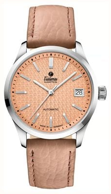 Tutima Glashütte Sky Automatic (34mm) Peach Fuzz Dial / Peach-Brown Leather Strap 6705-03