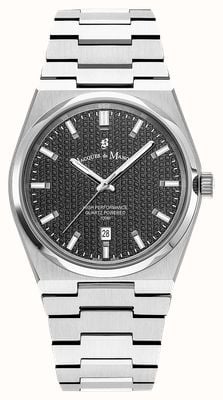 Jacques Du Manoir Horizon Quartz (41mm) Black Textured Dial / Stainless Steel Bracelet JWG03506