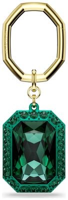 Swarovski Lucent Keyring Green Octagon Cut Crystal Gold-Tone Metal 5666643