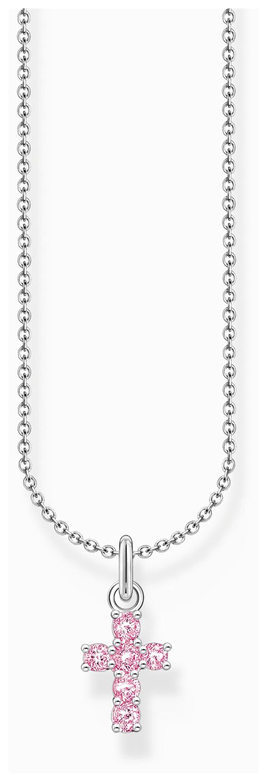 Thomas Sabo KE2226-051-9-L45V Pink Zirconia Cross Pendant Jewellery