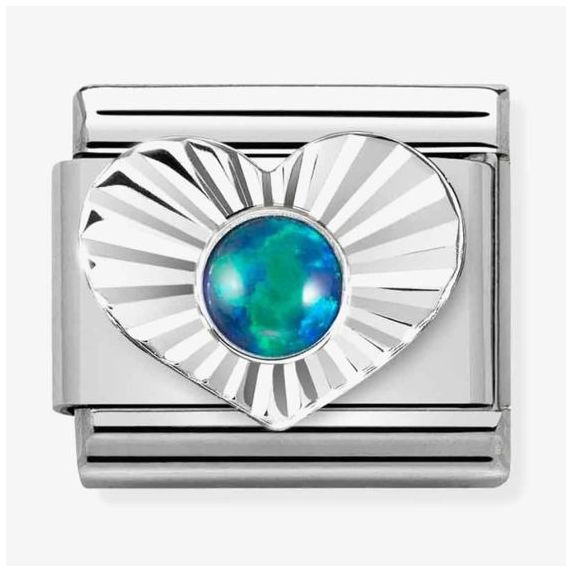 Nomination 330508/26 Classic Heart Green Opal Sterling Jewellery