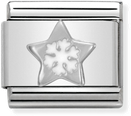 Nomination Classic Star Snowflake Sterling Silver & Steel Enamel Charm 330204/01