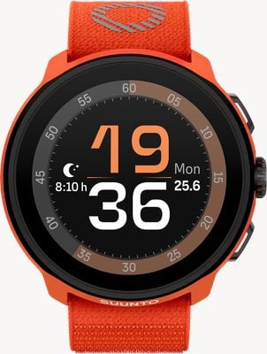 Suunto RUN Lightweight AMOLED Running Watch (46mm) Coral Orange - Textile SS051112000