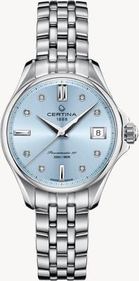 Certina Women's DS Action Lady Powermatic 80 (34.5mm) Light Blue Dial / Stainless Steel Bracelet C0322071104600