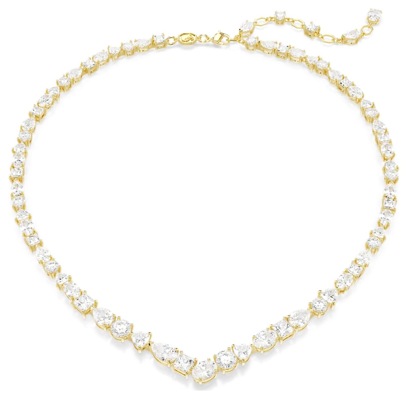 Swarovski 5743826 Mesmera Necklace Mixed Cuts, White, Gold- Jewellery
