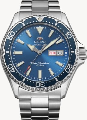 Orient Men's Automatic Dive-Style Watch Blue Dial Stainless Steel Bracelet Sapphire Crystal RA-AA0824L39B
