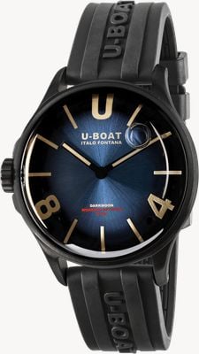U-Boat Darkmoon PVD (41.5mm) Imperial Blue Soleil Dial / Black Vulcanised Rubber Strap 9020/C