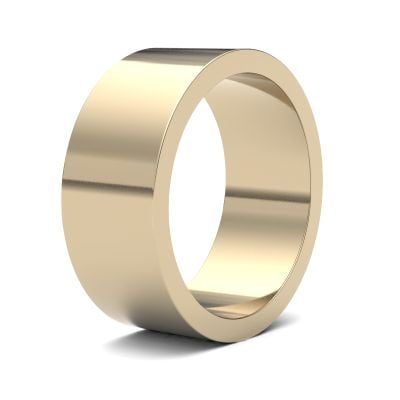 James Moore Wedding Rings | 9ct Yellow Gold | 8mm | Light | Flat | AG_8GLF-9Y