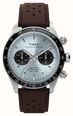 Timex Waterbury Heritage Chronograph (39mm) Ice Blue Sunray Dial / Brown Leather Strap Watch TW2Y70600