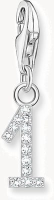 Thomas Sabo Silver Charm Pendant Number 1 With Cubic Zirconia 2125-051-21
